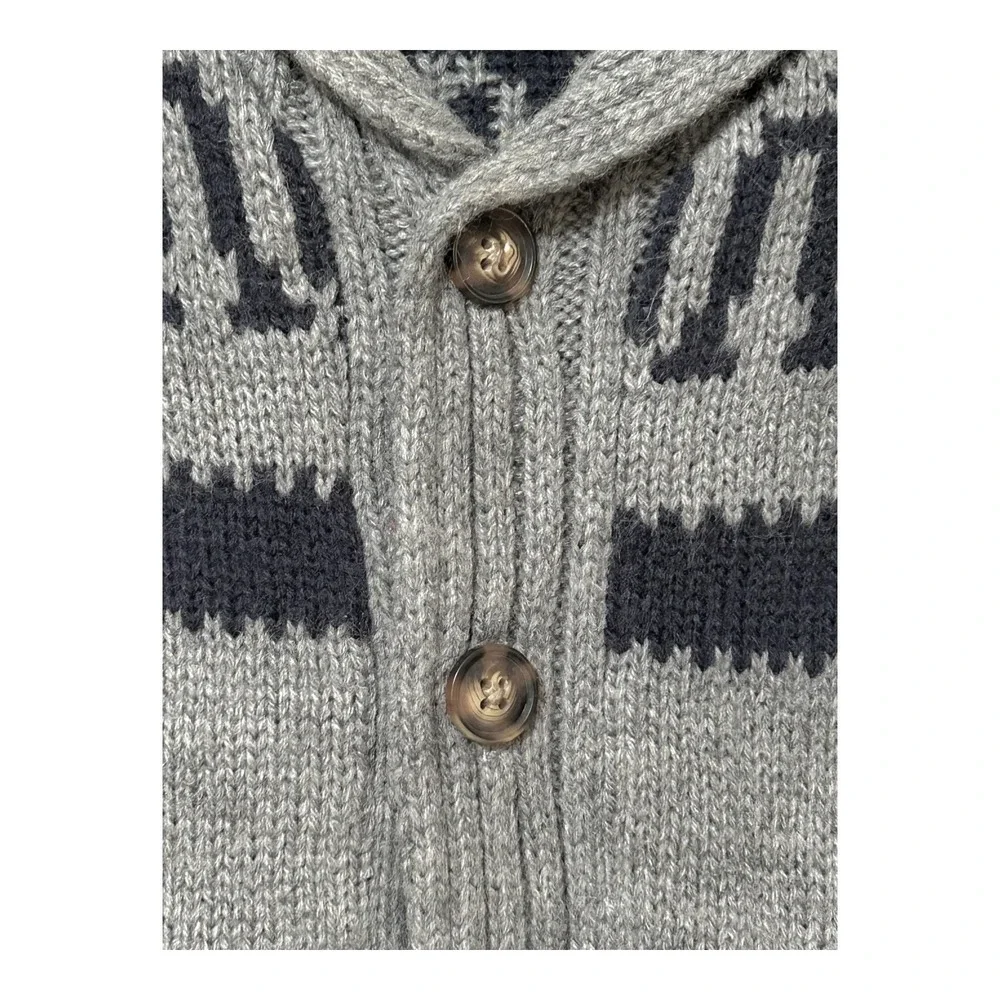 Carter's Boys Nordic Sweater Size 12 Months Gray Blue Button Front GrandpaCore